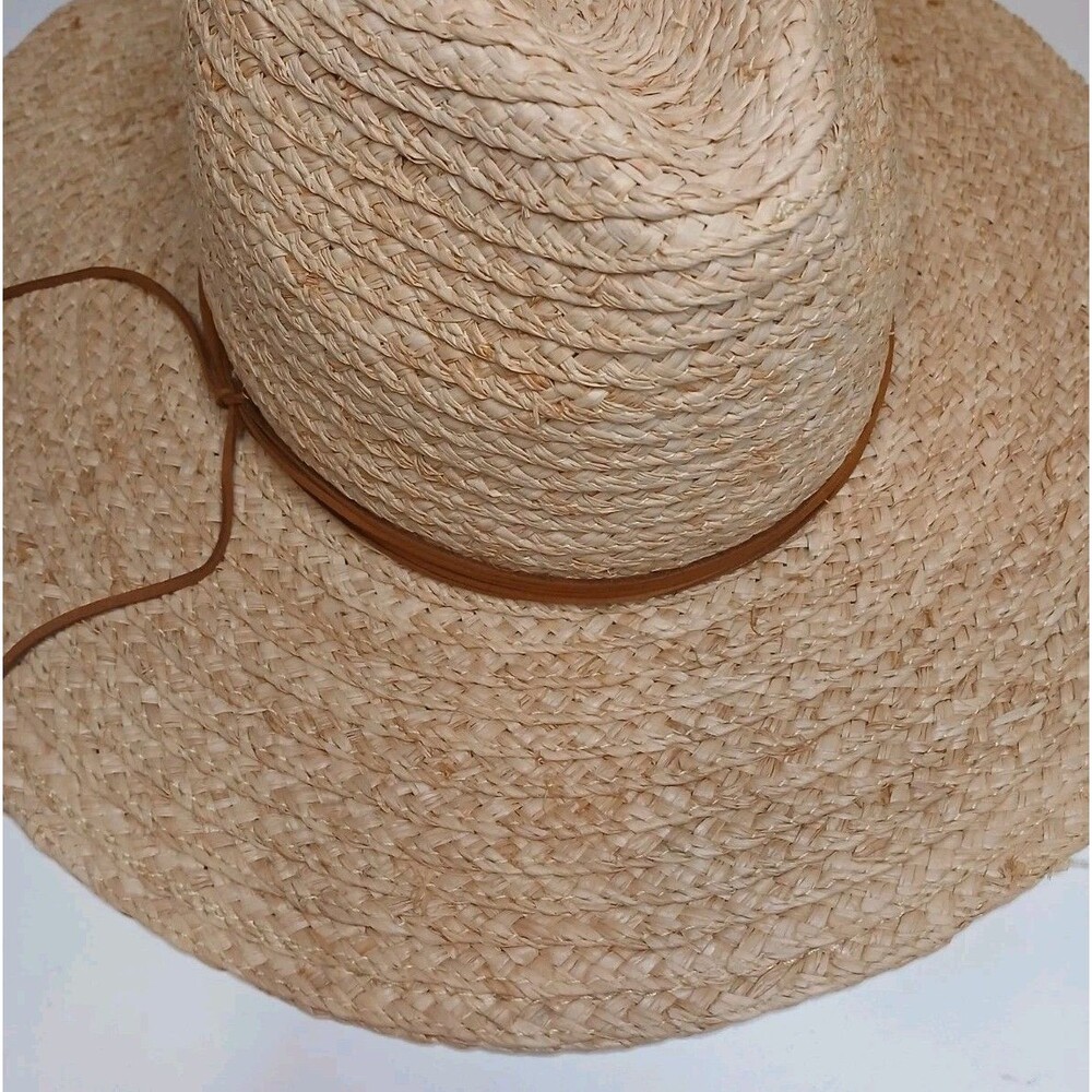 Hat Attack Raffia Continental Womens Hat SPF 50 Natural & Tobacco *NWT $172 - Picture 2 of 11